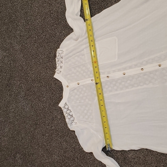 Free People Crochet Button Down in Ivory blouse top - Picture 10 of 12